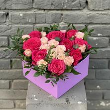 Цветочная композиция из Розы в коробке в Таганьково