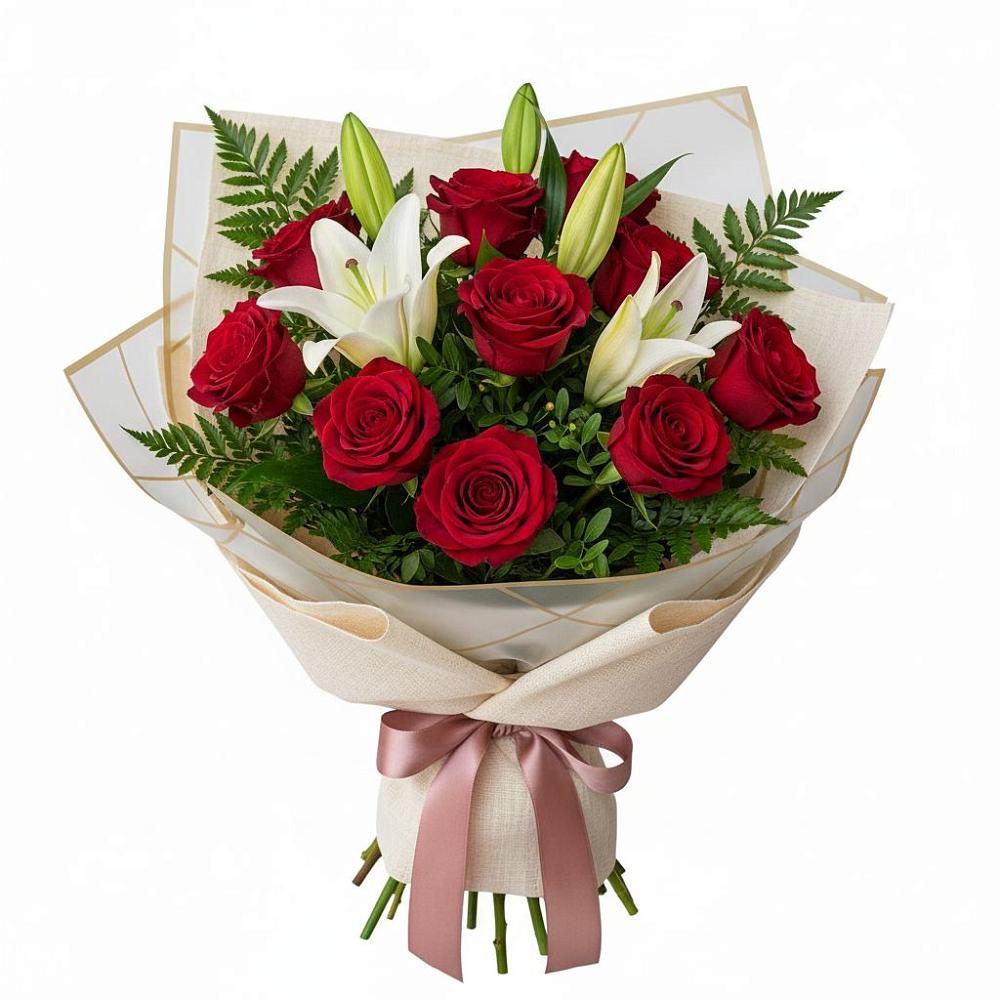 Букет цветов из: Лилии и Розы в Таганьково