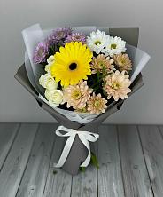 Букет цветов из:  Розы, Герберы и Хризантемы в Таганьково