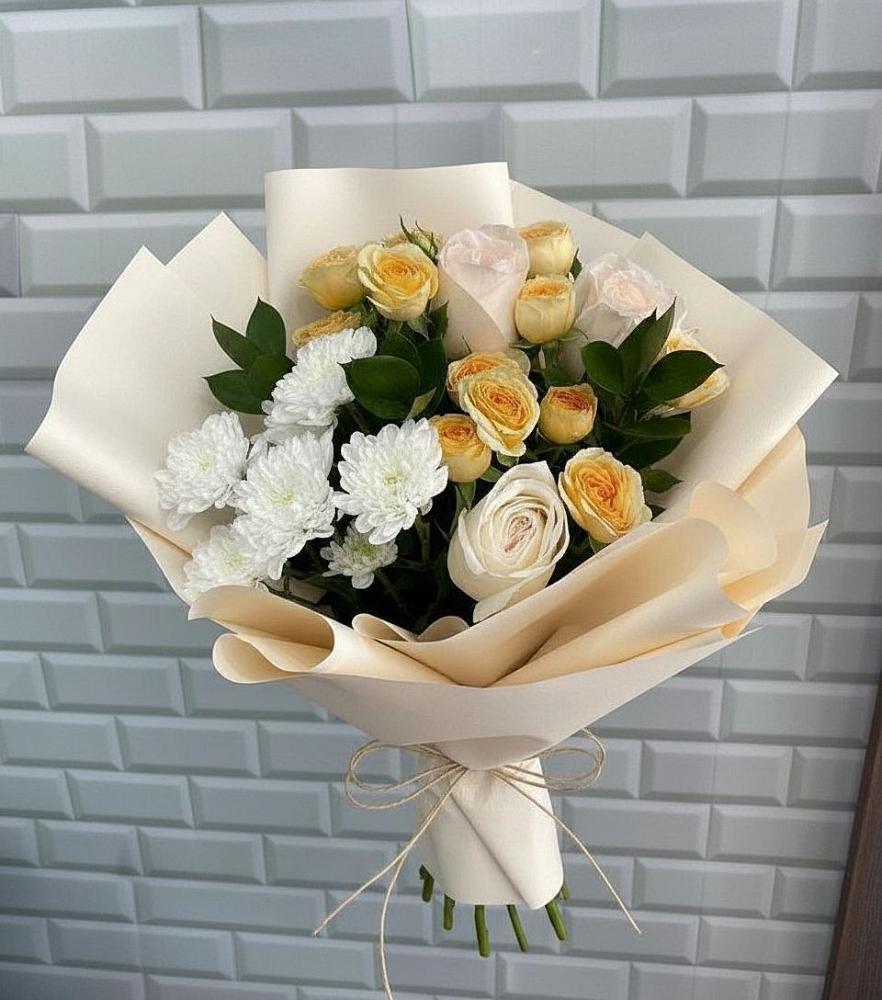 Букет цветов из: Розы и Хризантемы в Таганьково