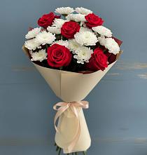 Букет цветов из:  Розы и Хризантемы в Таганьково