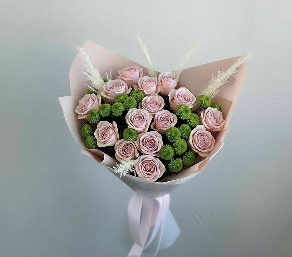 Букет цветов из: Розы и Хризантемы в Таганьково