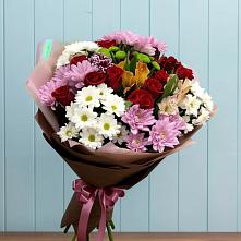 Букет цветов из:  Розы, Хризантемы и Альстромерии #REPLACE_PRED# Таганьково