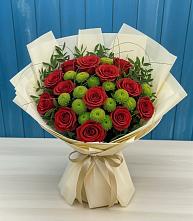 Букет цветов из:  Розы и Хризантемы в Таганьково