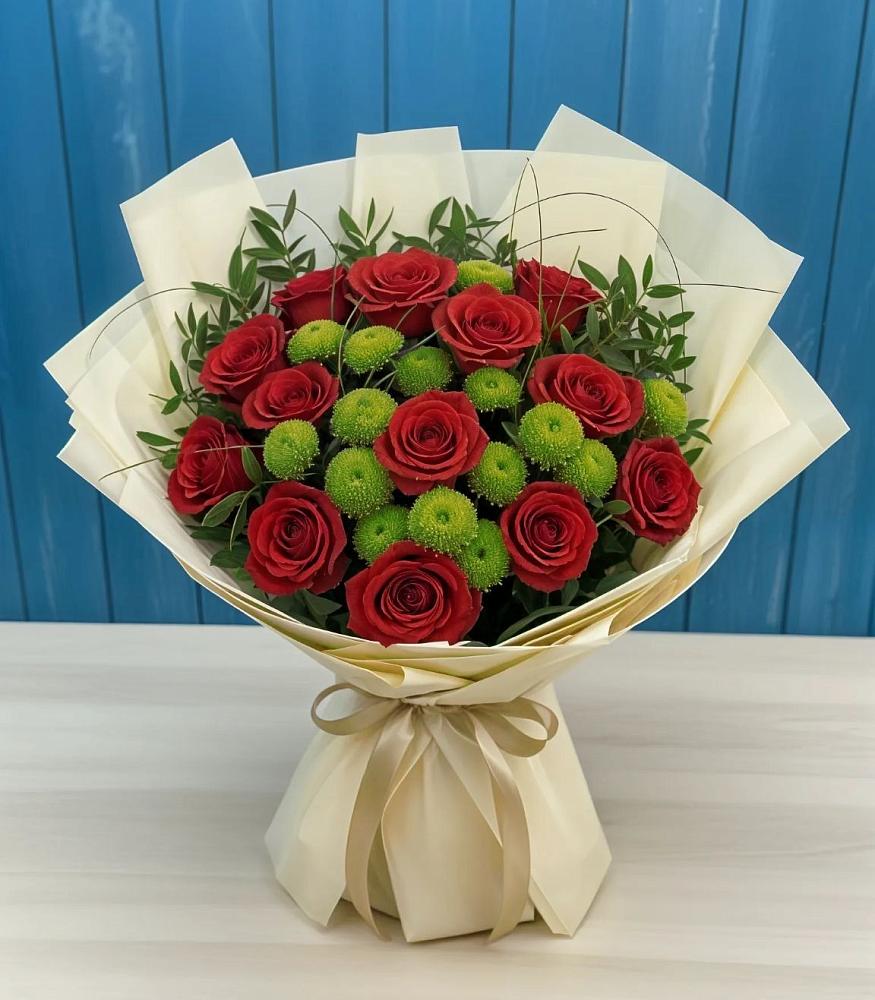 Букет цветов из: Розы и Хризантемы в Таганьково