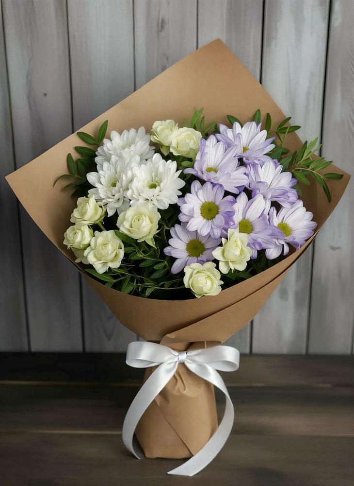 Букет цветов из: Хризантемы и Розы в Таганьково