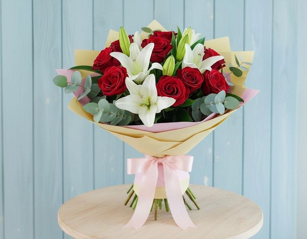 Букет цветов из: Лилии и Розы в Таганьково